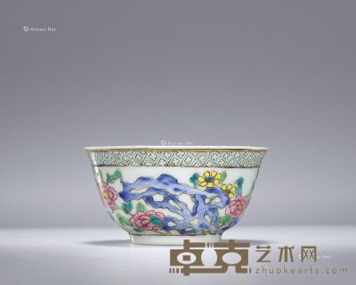 清雍正 粉彩花鸟纹杯 直径7.2cm