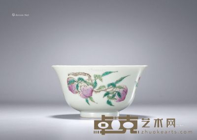 清中期 粉彩三多纹小碗 直径10.6cm