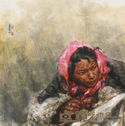 南海岩藏族少女 68×68cm