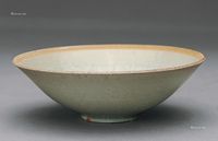 明或明以前 影青娃娃纹茶碗
