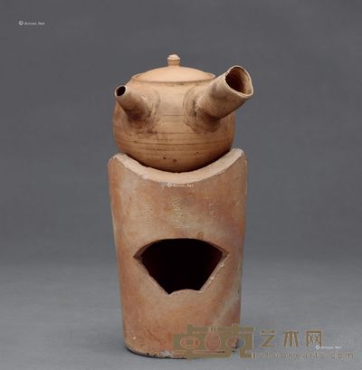 凉炉水吊子 (一组两件) 壶高9cm;宽11cm