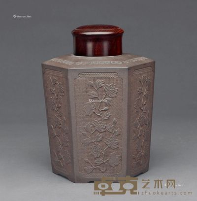 贴花大号茶叶罐 高23cm;宽18cm