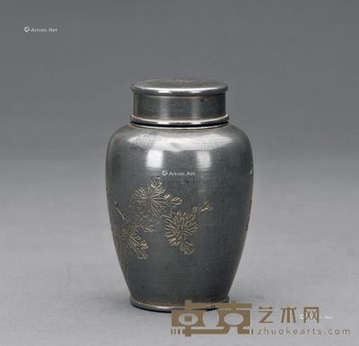 白云仙子刻锡罐 高10.5cm;直径7cm