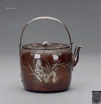 绘兰石图铜壶
