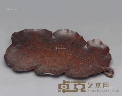 清 樱木叶形茶托 40×26.5×3.8cm