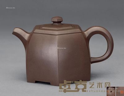 鲍庭博 铜陀六方壶 高9cm;宽10.5cm