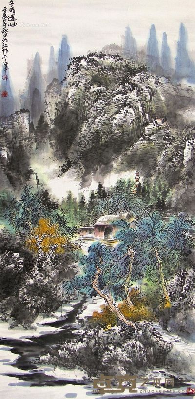 吕大江 冬晴远岫 137×69cm