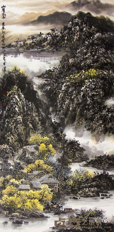 吕云所 吕大江 山居图 137×69cm