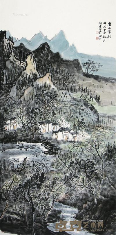 孙景浩 云山清泉 137×68cm