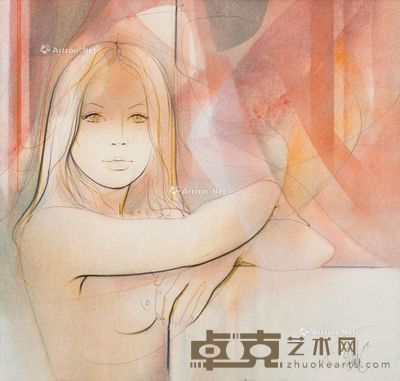 裸女 粉彩 纸本 32×34cm