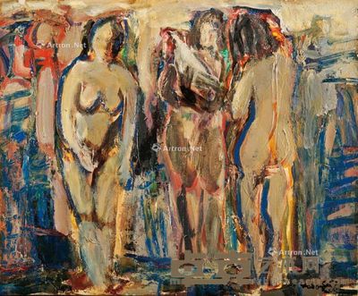 1987 女与鸟 油彩 画布 38×45cm