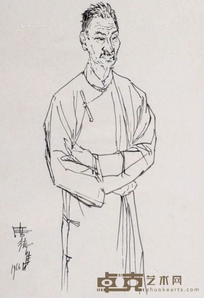 1966 绘郎静山 水性签字笔 纸本 40×28.5cm
