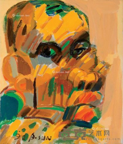 1992 萨哈拉沙漠里的绅士 油彩 画布 53.2×46cm