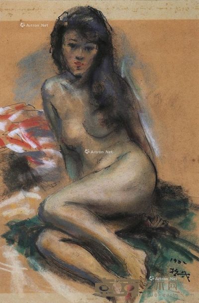 1982 裸女 粉彩 纸本 44×29cm