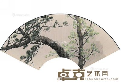 2007 松和绿树 水墨 纸本 37×57cm