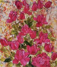 1992 粉红玫瑰 油彩 画布