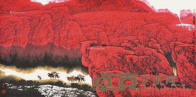 周尊圣 天山红 68×137cm