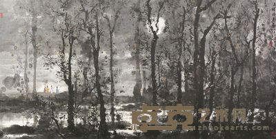 杨彦 王维诗意图 69×139cm