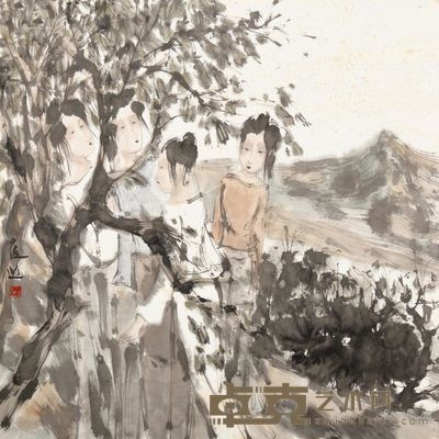 崔进 四美图 69×69cm