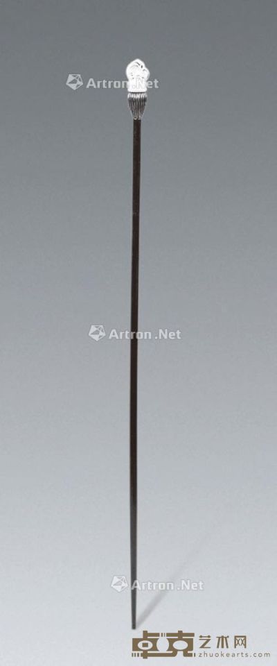 鎏金骨瓷柄手杖 长87cm