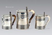 1792-1793年 贵族定制纯银内鎏金啤酒杯 （三件）
