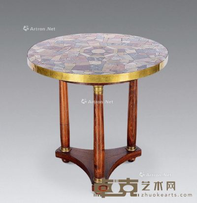 19世纪末期 独脚圆桌 直径65cm；高65cm
