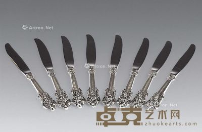20世纪 纯银刻花餐刀 （八件） --