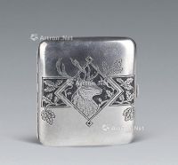 20世纪 意大利纯银鹿头图案烟盒