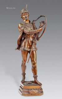 19世纪 骑士铜雕