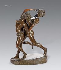 19世纪末期 恋人铜雕