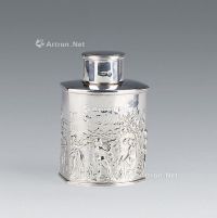 1897年 1897年英国伯明翰纯银手打人物浮雕茶叶罐