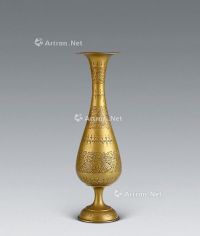 20世纪 刻花铜花瓶
