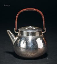 明治时期 铁把纯银汤沸茶道用壶