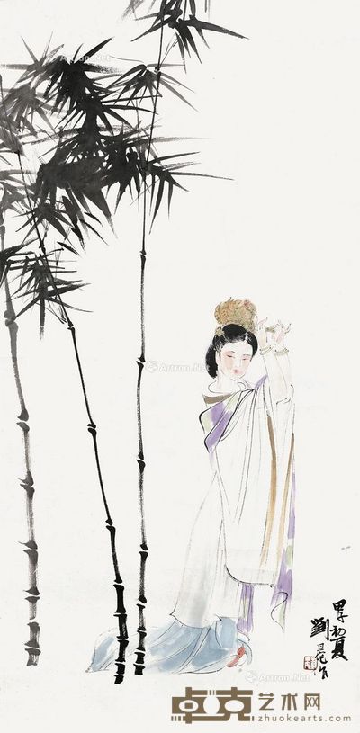 刘旦宅 仕女 97×47cm