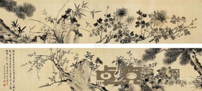 张敔 花木争春卷 39×363cm