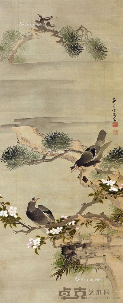 方济 花鸟 105×42cm