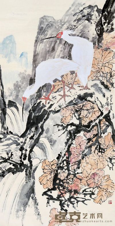 孙其峰  白鹇 137×70cm