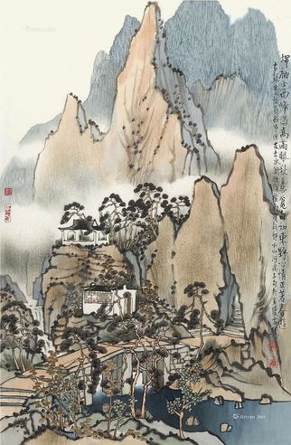 方骏 山居图