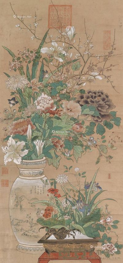 慈溪太后 清供图 120×56cm