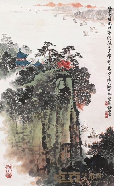 钱松嵒 太湖胜境图 立轴 62.5×38cm