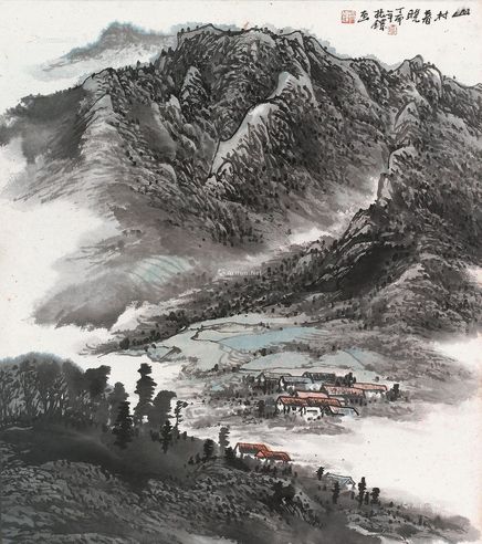 刘振铎  山村春晓图