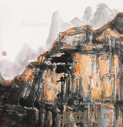 杨怀武 南山风景 37×37cm