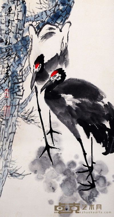 王子武 双鹤图 89×48约3.8平尺