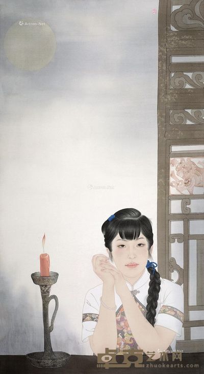 朱建伟 窗外静夜 133×72cm