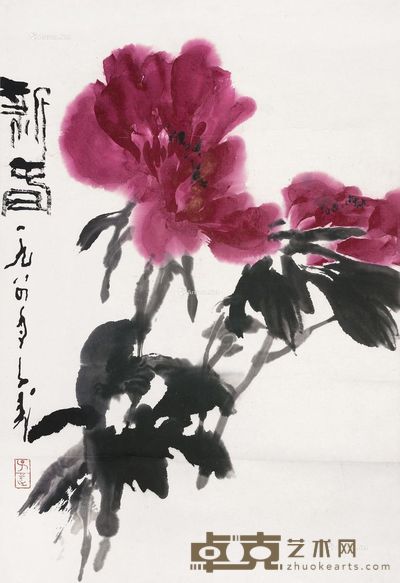 王子武 牡丹 67.5×46cm