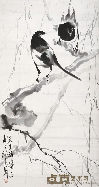 王子武 喜鹊 90.5×48.5cm