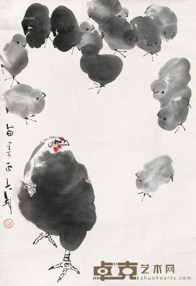 王子武 母子图 68.5×46.5cm