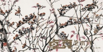 黄胄 麻雀 34×67cm