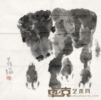 晁海 牛 68×68.5cm