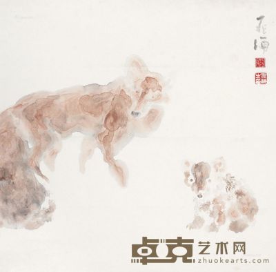 晁海 狐狸 68×68cm